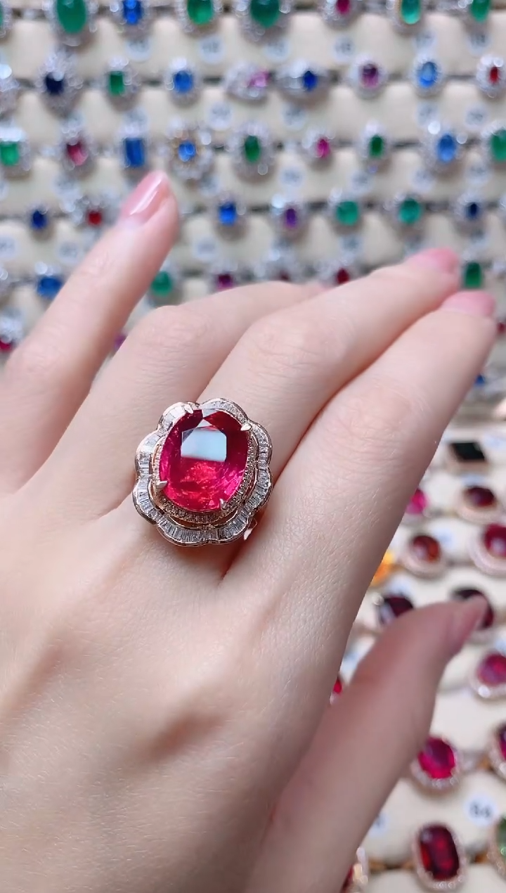 【闪购商品】碧玺18K金戒指18K金镶嵌1