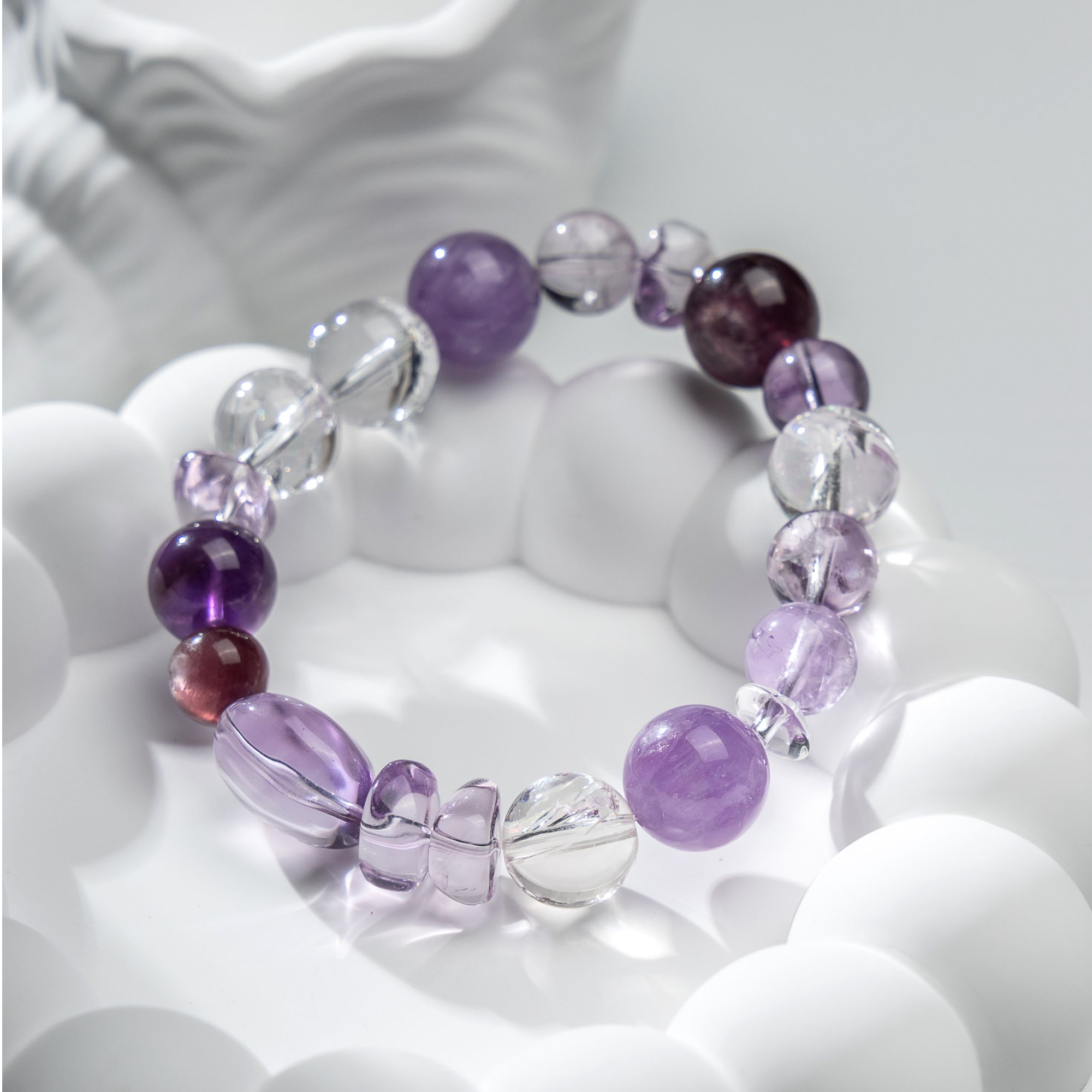 【乌托邦】强大智慧力量 九紫离火 紫色多宝紫水晶兔毛手串-SLQ245