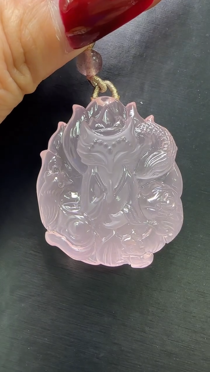 【闪购商品】水晶吊坠未镶嵌粉水晶狐仙吊坠 JP38073