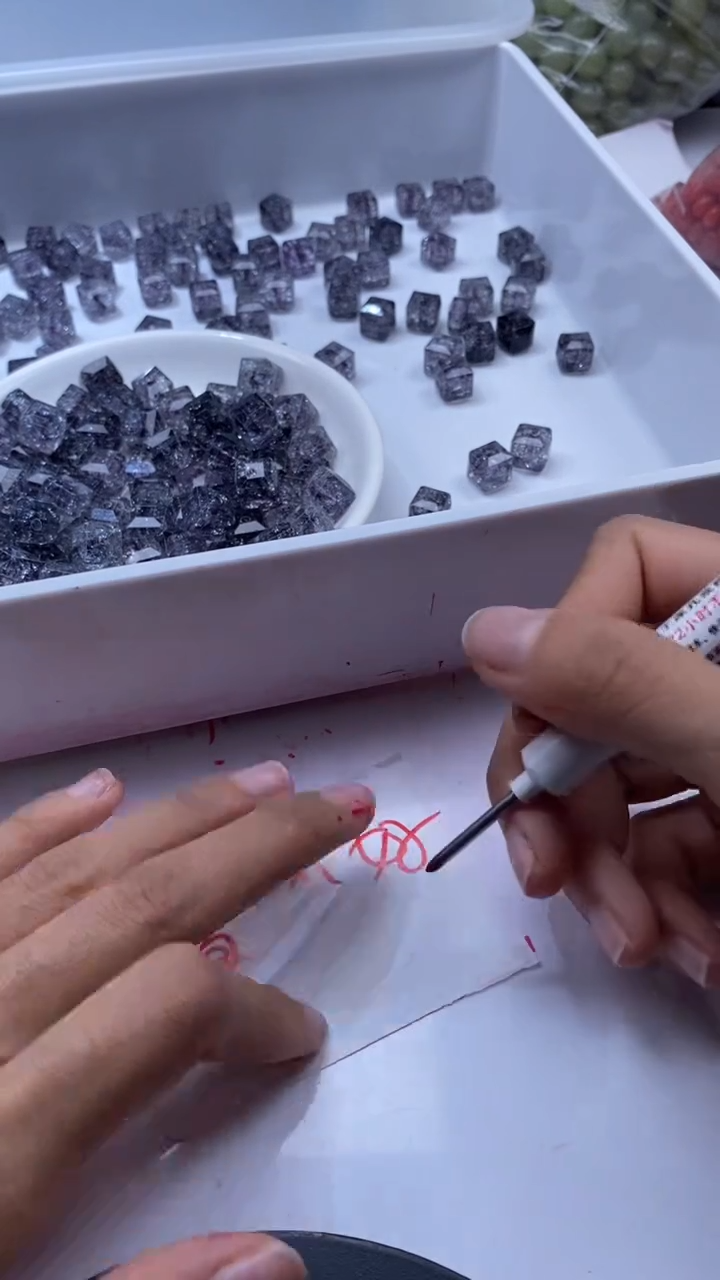 颈饰未镶嵌水晶W3190黑色碧玺方糖10mm*10颗