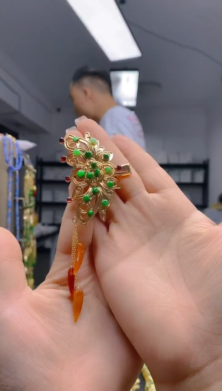 【闪购商品】翡翠耳饰合金337翡翠发簪