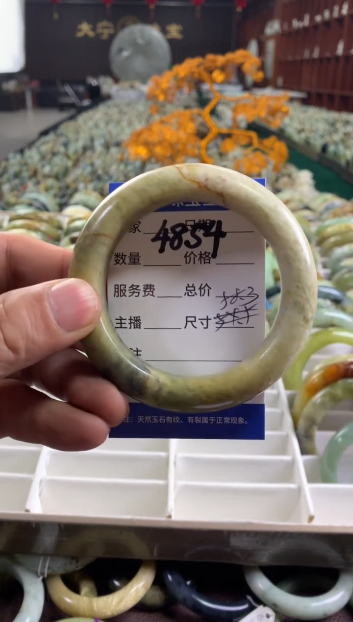 未镶嵌蛇纹石玉手镯4854