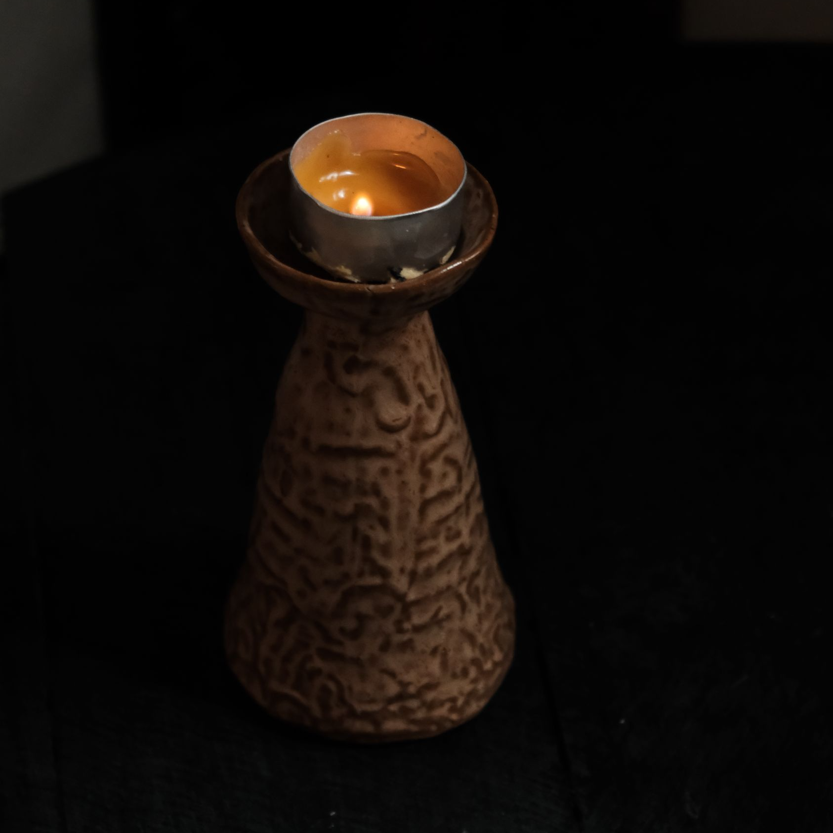 坤灵盏诧寂风烛台手工家用陶瓷