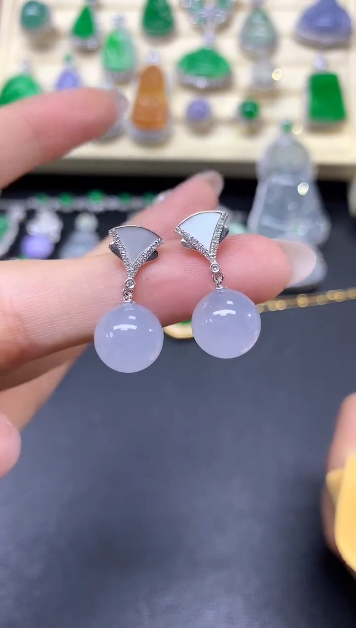 【闪购商品】翡翠耳饰18K金镶嵌耳饰|5800+580