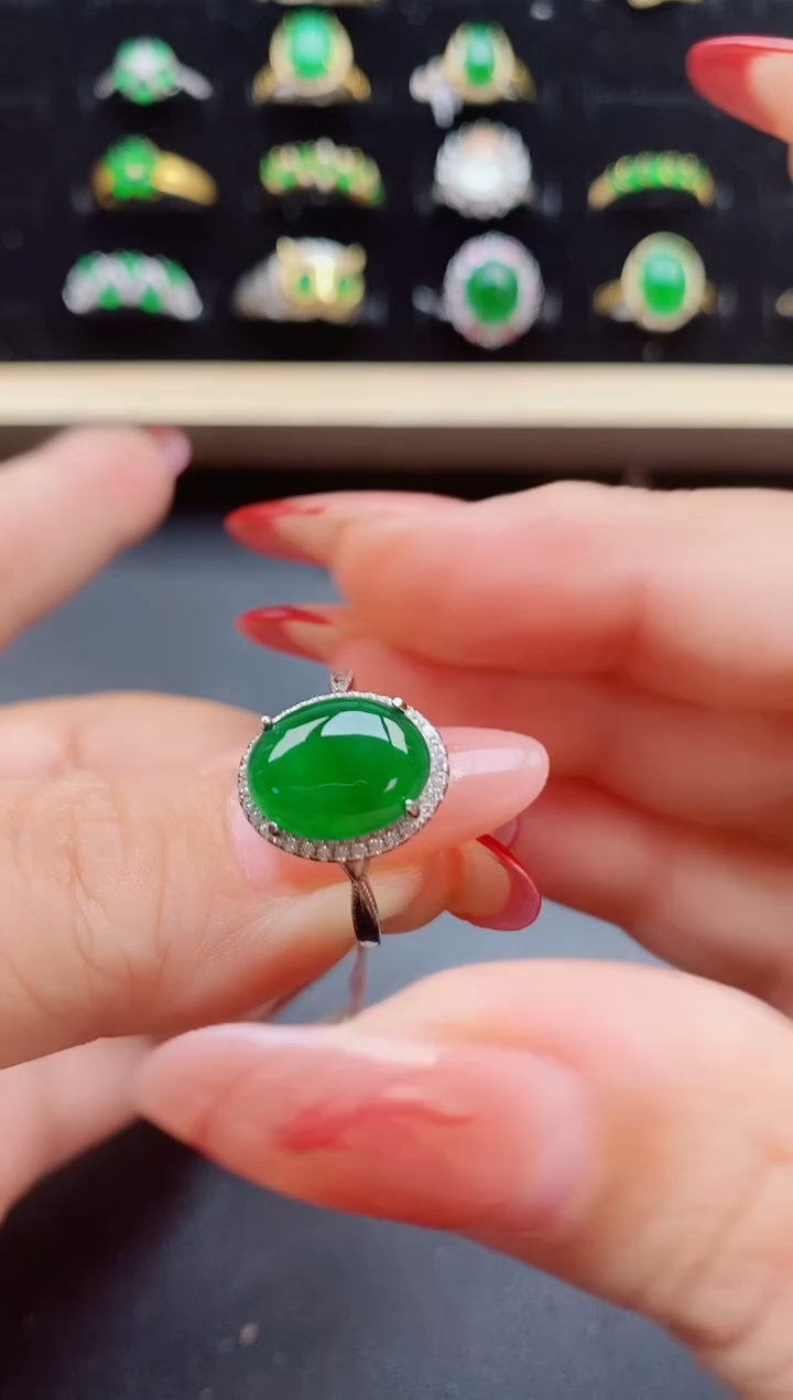 【闪购商品】翡翠戒指银S925镶嵌21321