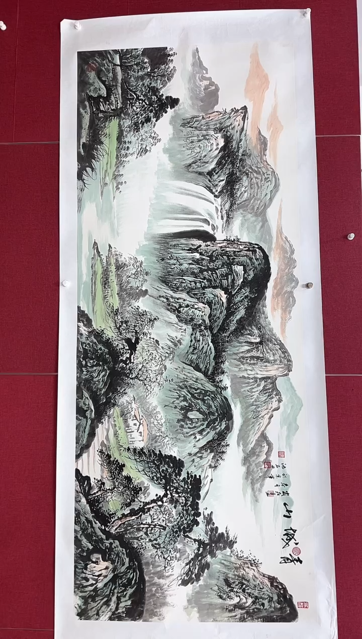 国画善*沈石田老师21平尺山水作品