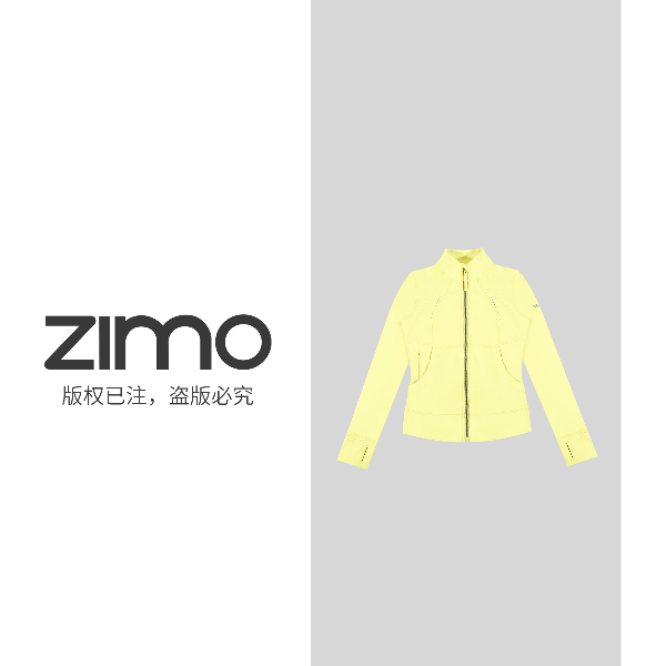 空气层软壳无帽拉链外套鹅黄色204-zimo-瑜伽健身瑜伽服YFWT204