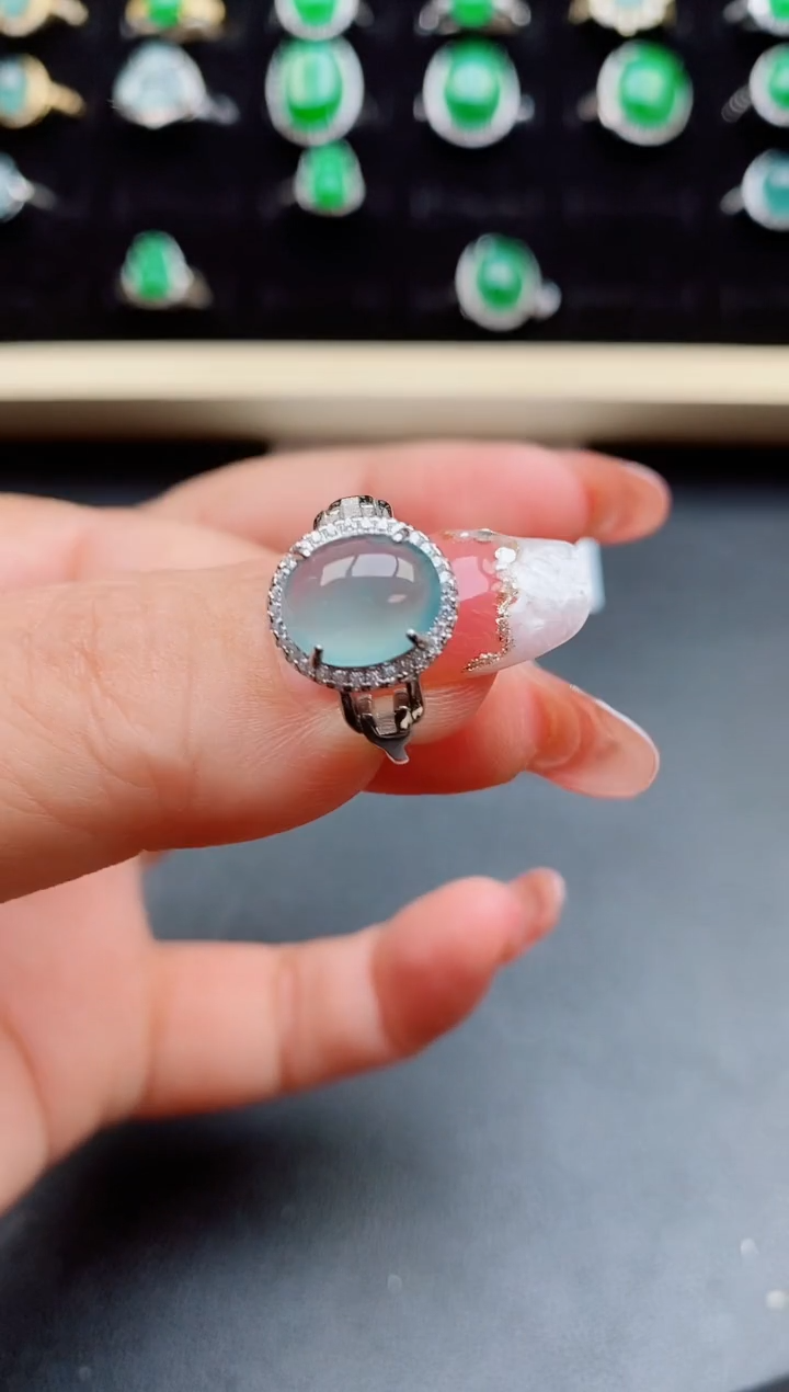 【闪购商品】翡翠戒指银S925镶嵌058080