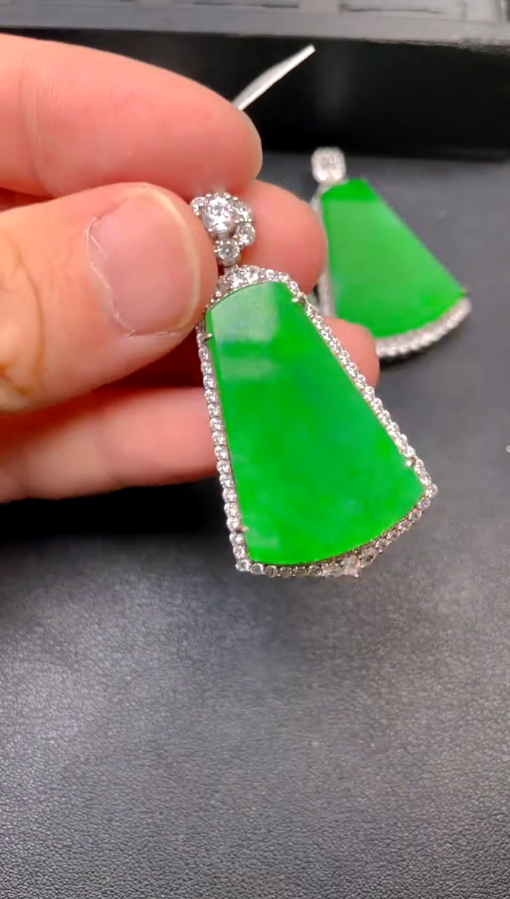 吊坠(不含链)银S925镶嵌翡翠吊坠