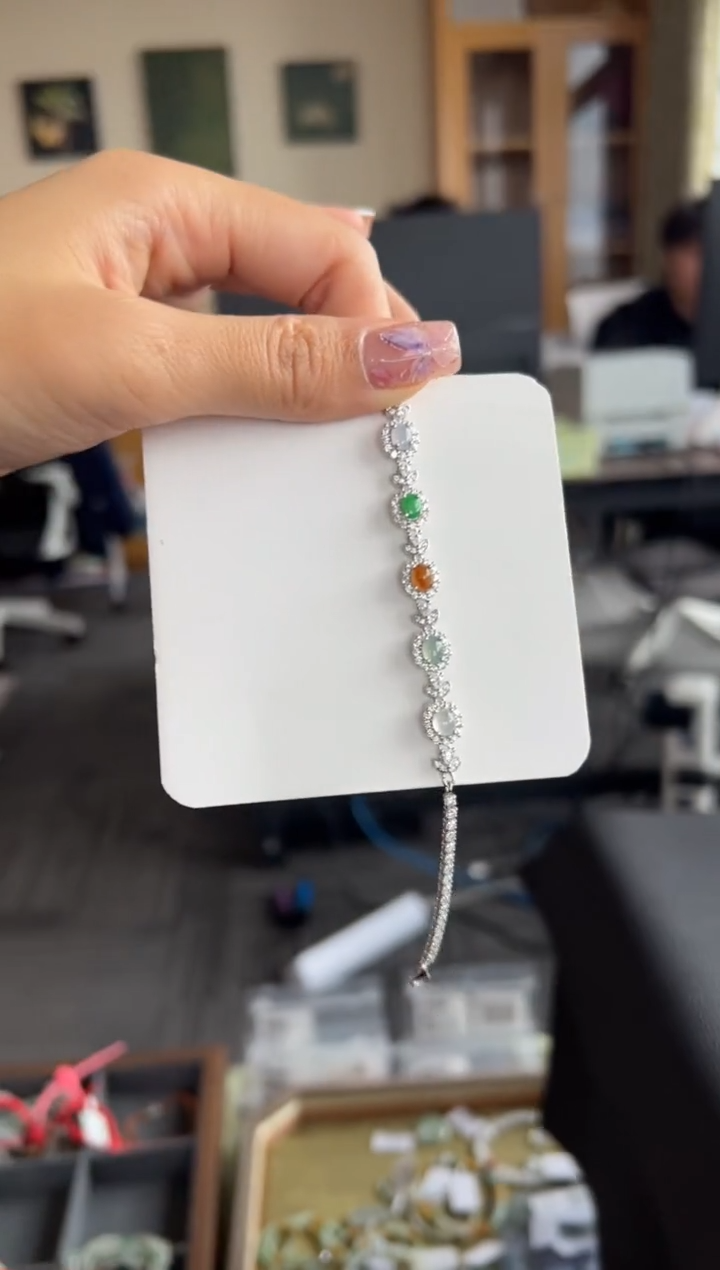 【闪购商品】翡翠手链银S925镶嵌513号买断 