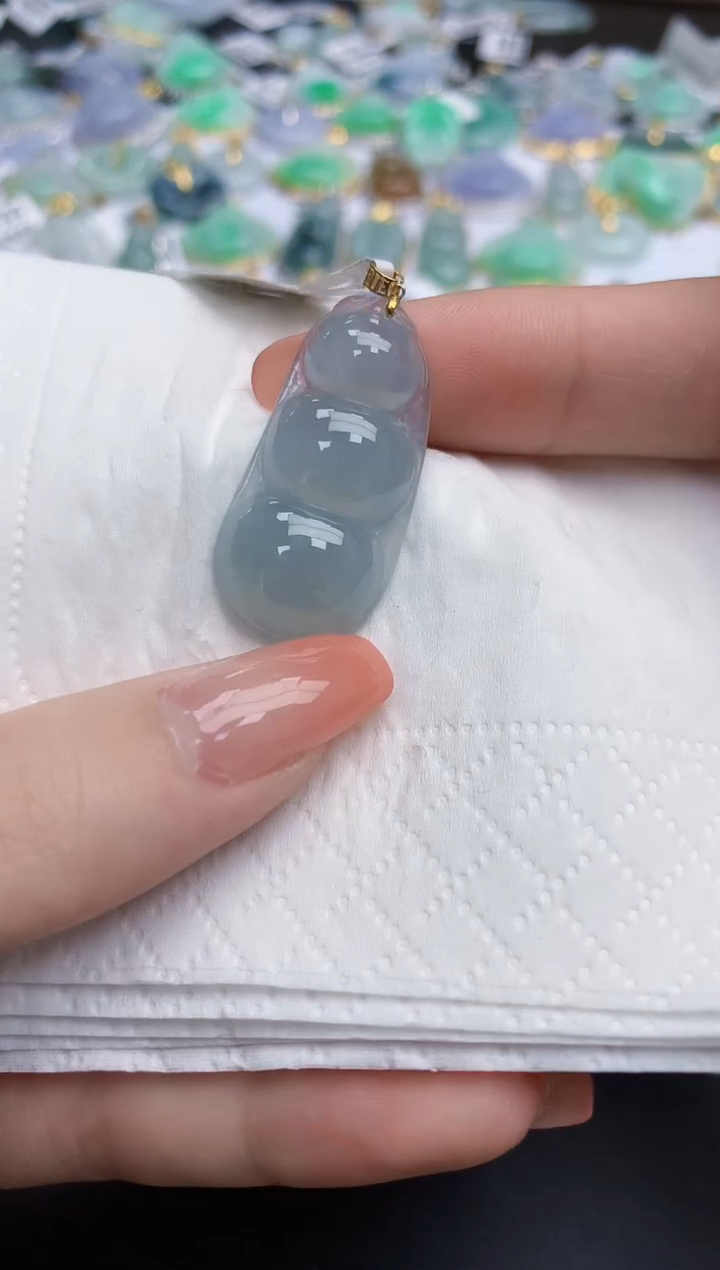 【闪购商品】翡翠颈饰18K金镶嵌天然缅甸翡翠A货