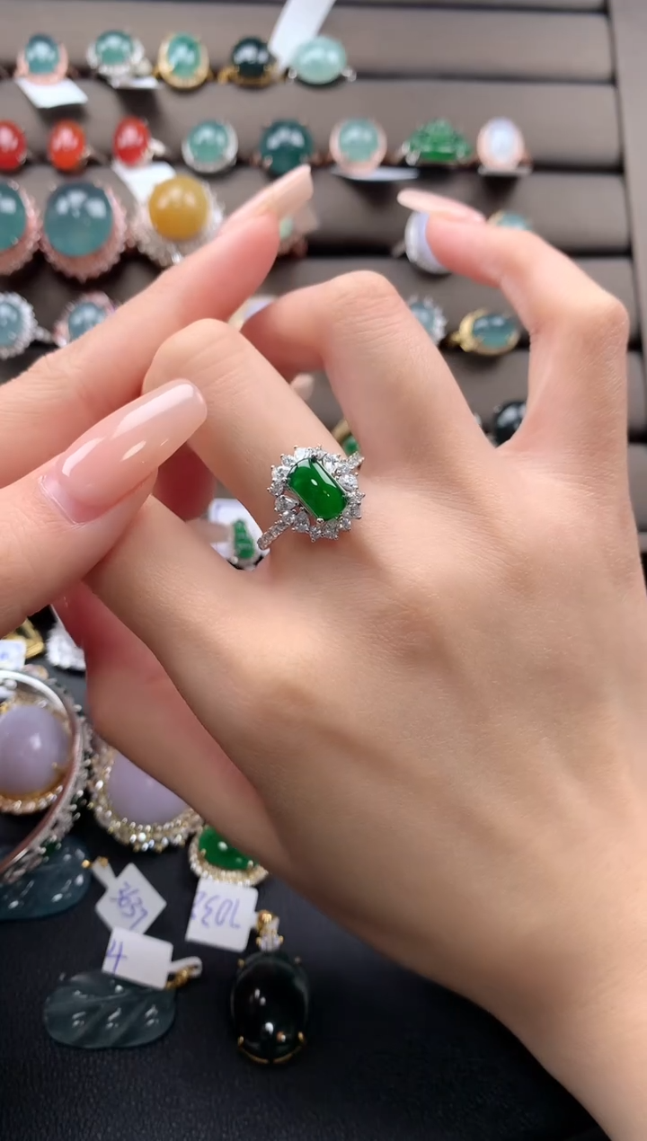 【闪购商品】翡翠戒指银S925镶嵌432432