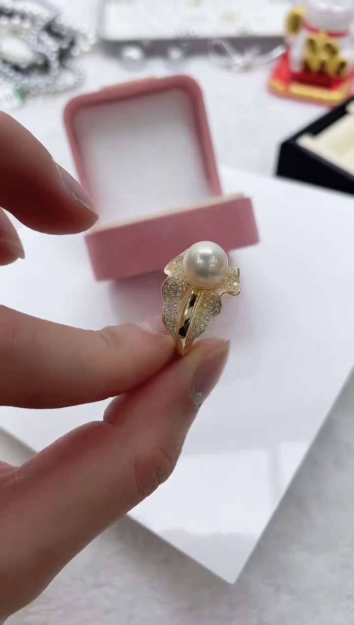 【闪购商品】海水珍珠戒指银S925镶嵌海水珍珠戒指