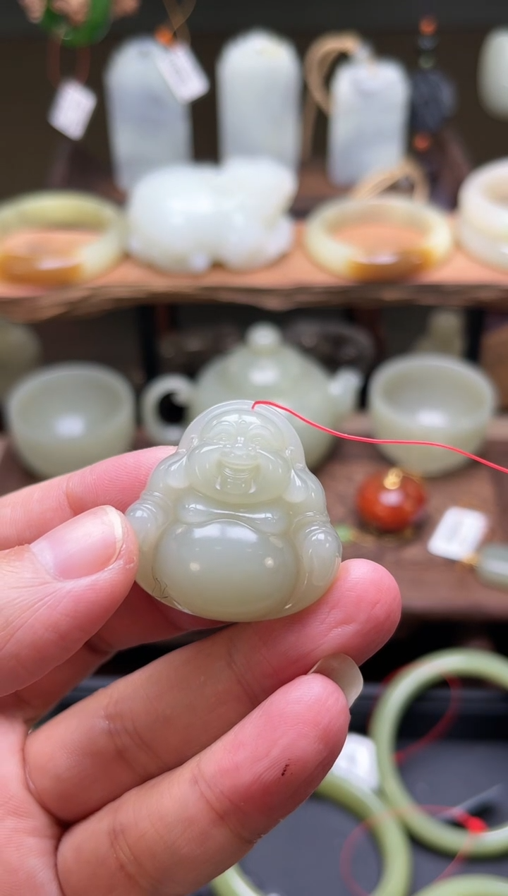 【闪购商品】和田玉吊坠未镶嵌D且末青白玉34+佛公9004039