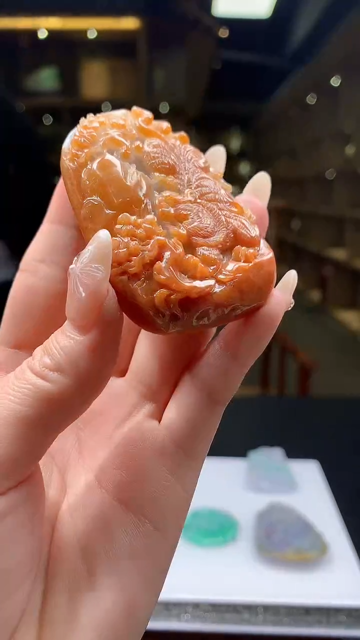 【闪购商品】定制翡翠未镶嵌8054jj-毛货挂件83