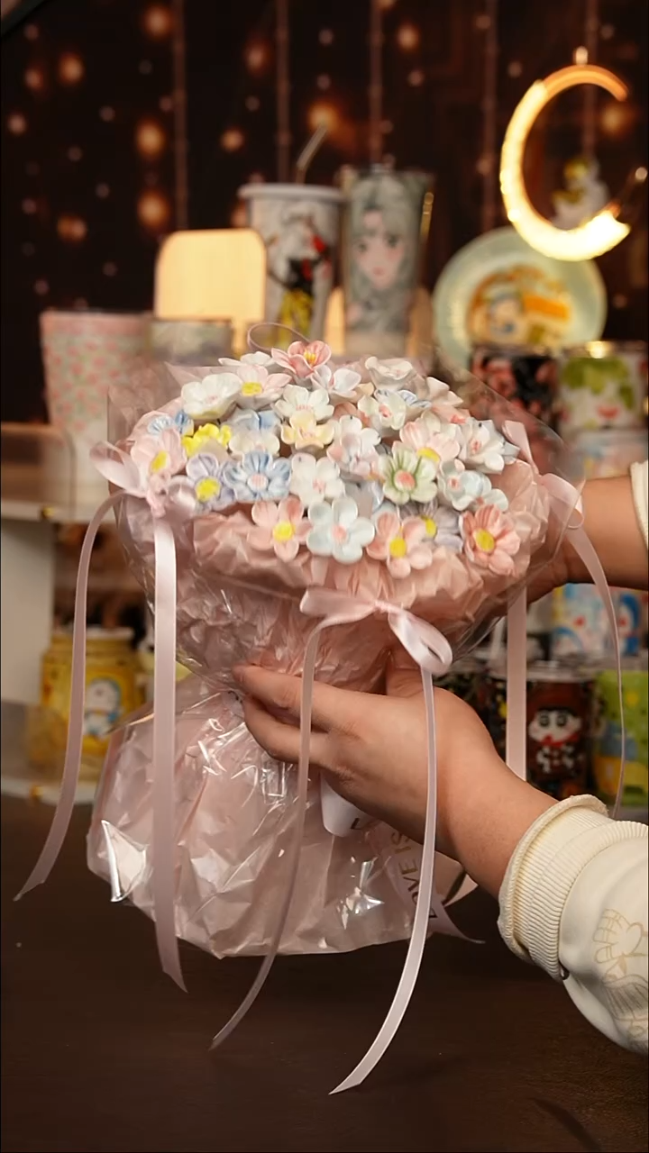 ）景德镇手工手绘万花陶瓷花（随机发6朵）