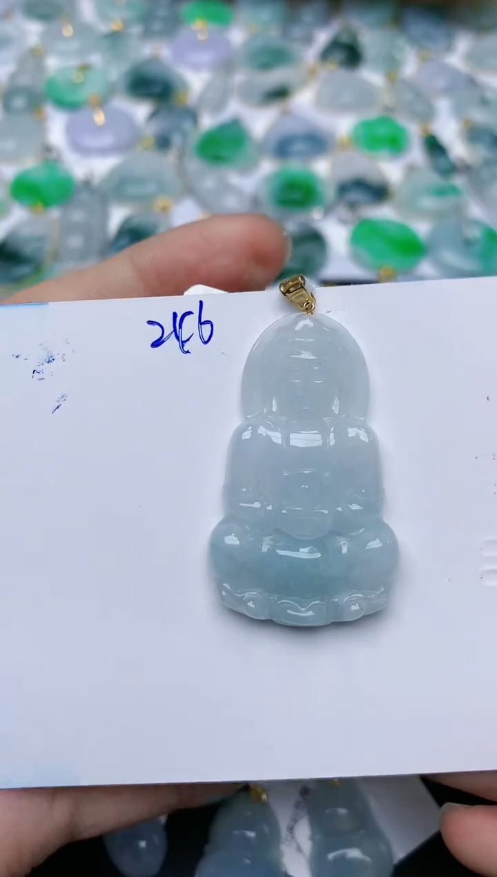 【闪购商品】翡翠颈饰18K金镶嵌天然翡翠A货    246