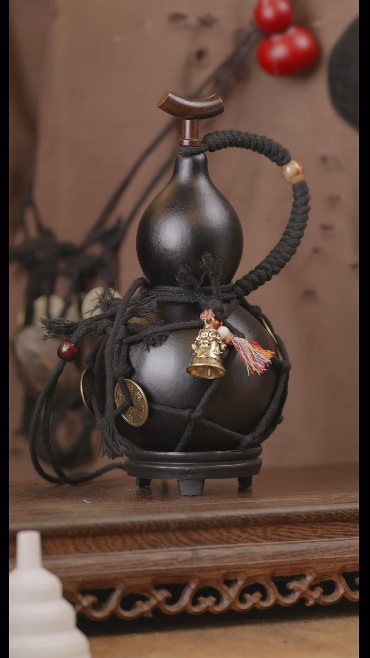 【闪购商品】377号精品天然大漆工艺防渗内胆酒葫芦~