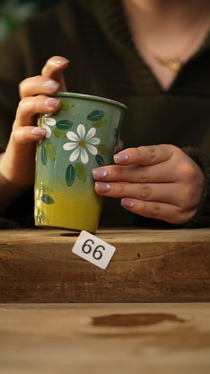 【闪购商品】瓷片设计师手作款 手绘可乐杯