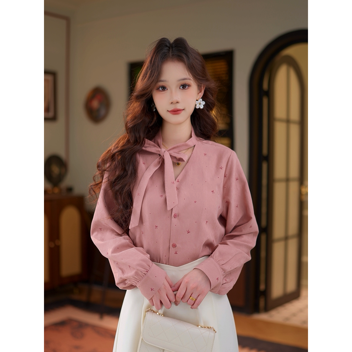 DaYuanSAD芷莹【目西】25新款显瘦百搭复古简约叠穿原创衬衫#Y14529