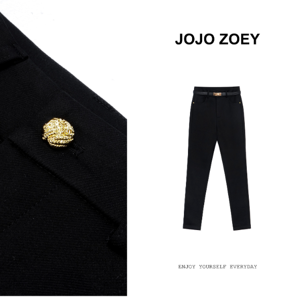 JOJO ZOEY【腿精秘籍】~时尚百搭高腰显瘦修身铅笔休闲裤kz-89771