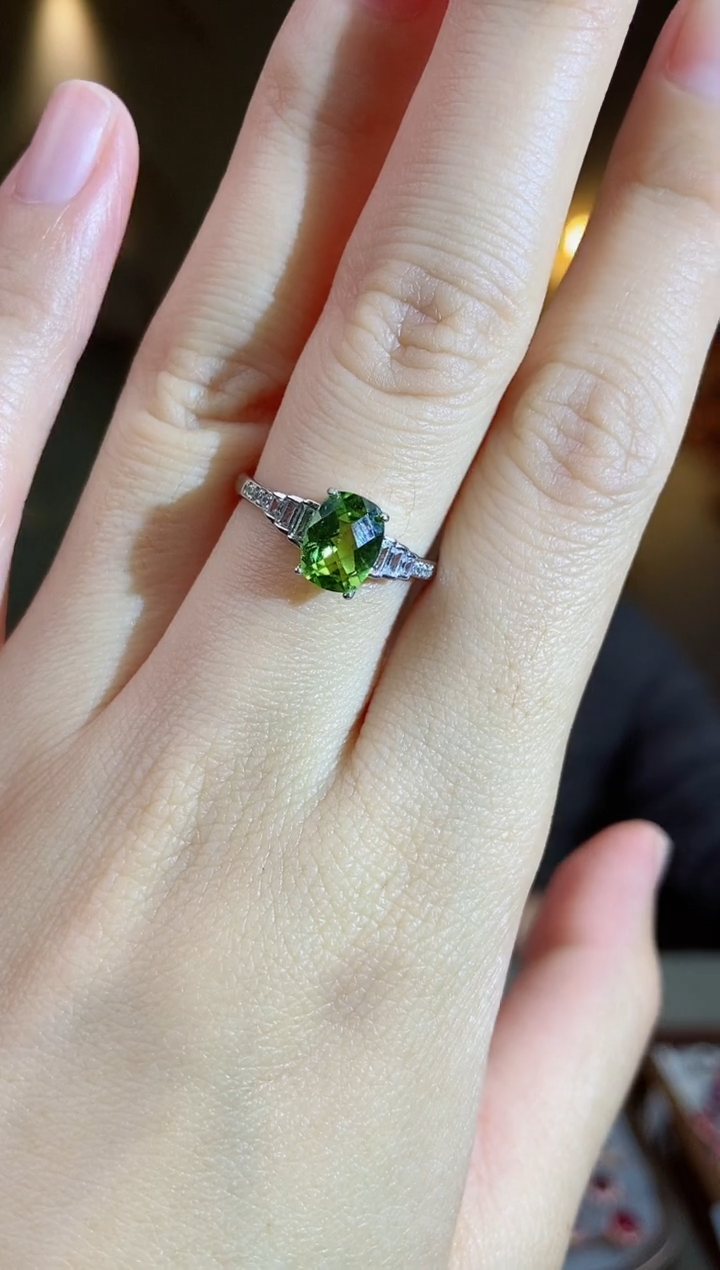 银S925镶嵌手饰橄榄石手饰