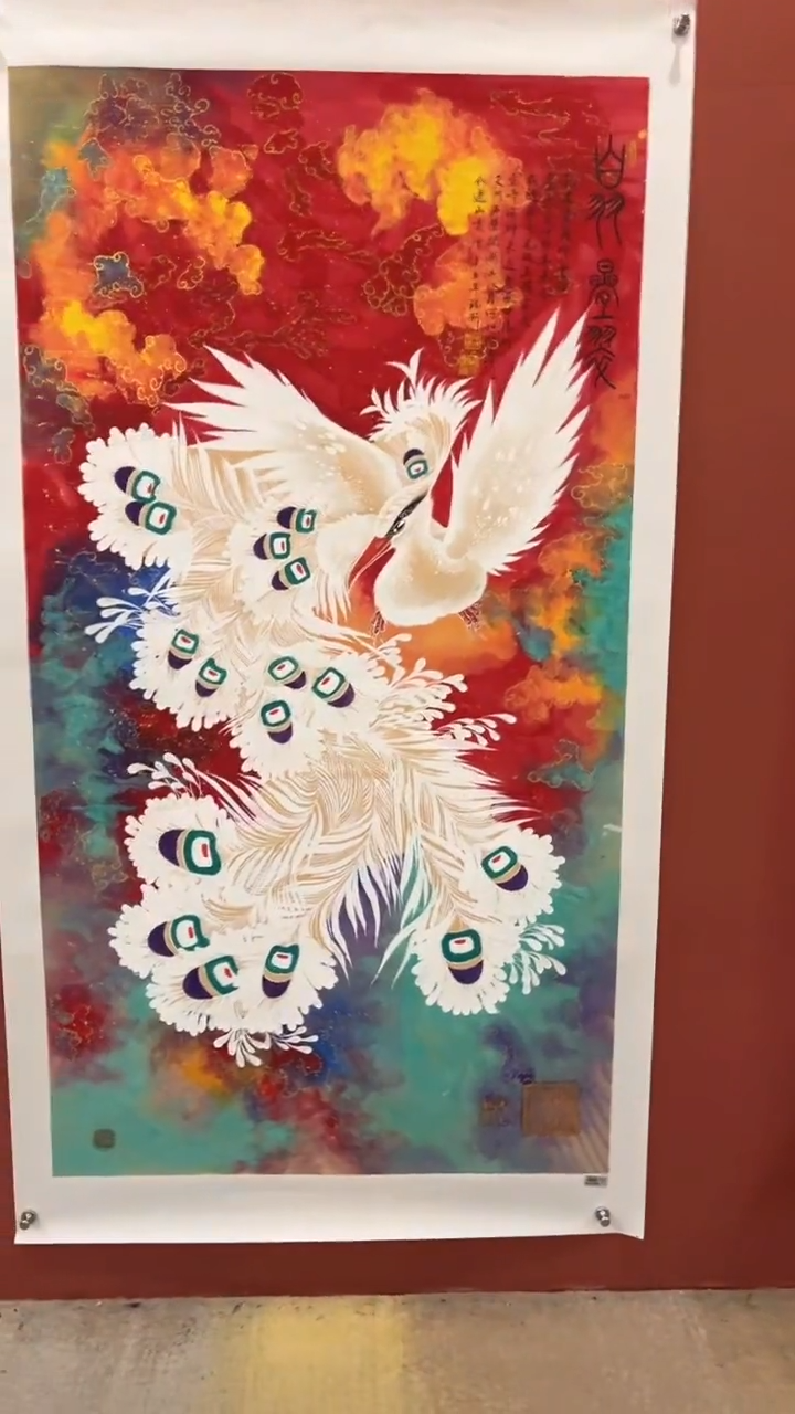 国画谢瑞新作品 孔雀