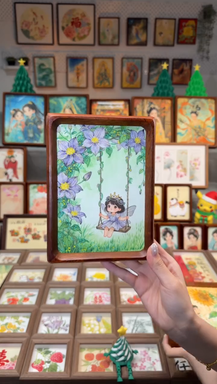 国画紫精灵 手绘国画7