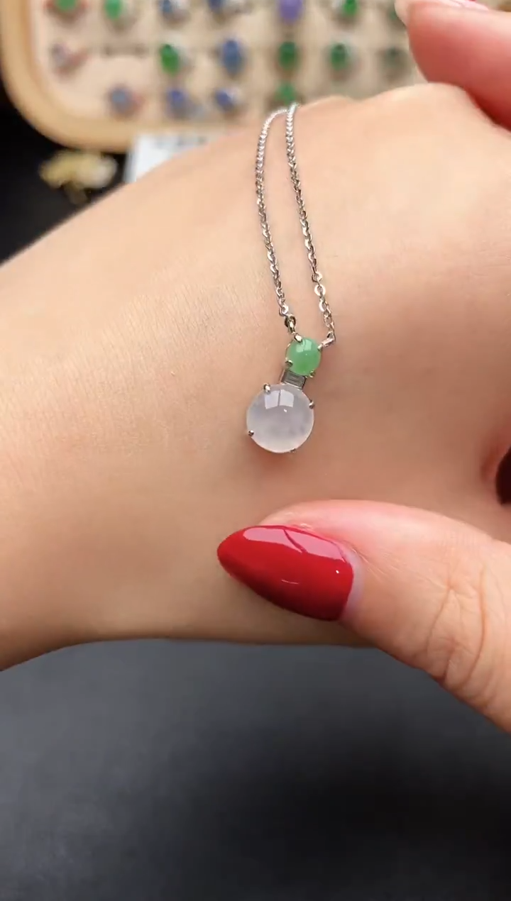 吊坠(不含链)银S925镶嵌翡翠一物一证一礼盒