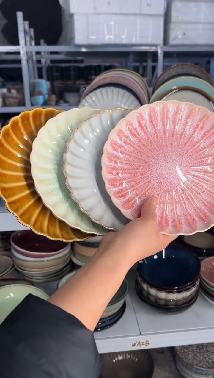 陶瓷外贸尾货瑕疵满20包邮X4 小盘8英寸