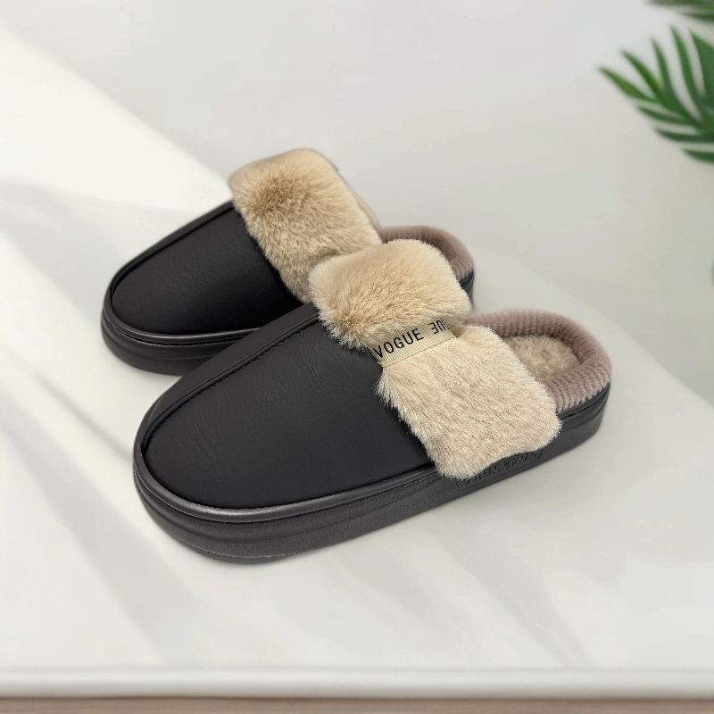 2538男棉拖鞋冬季2025新款室内家居厚底勃肯包头毛毛绒拖鞋冬