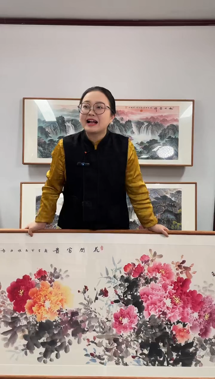 【闪购商品】国画牡丹210*80绘画作品