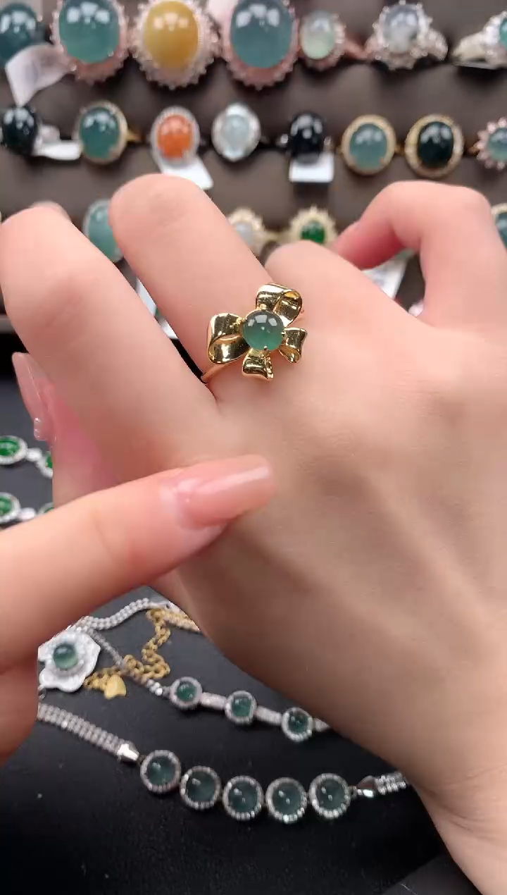 【闪购商品】翡翠戒指银S925镶嵌51241