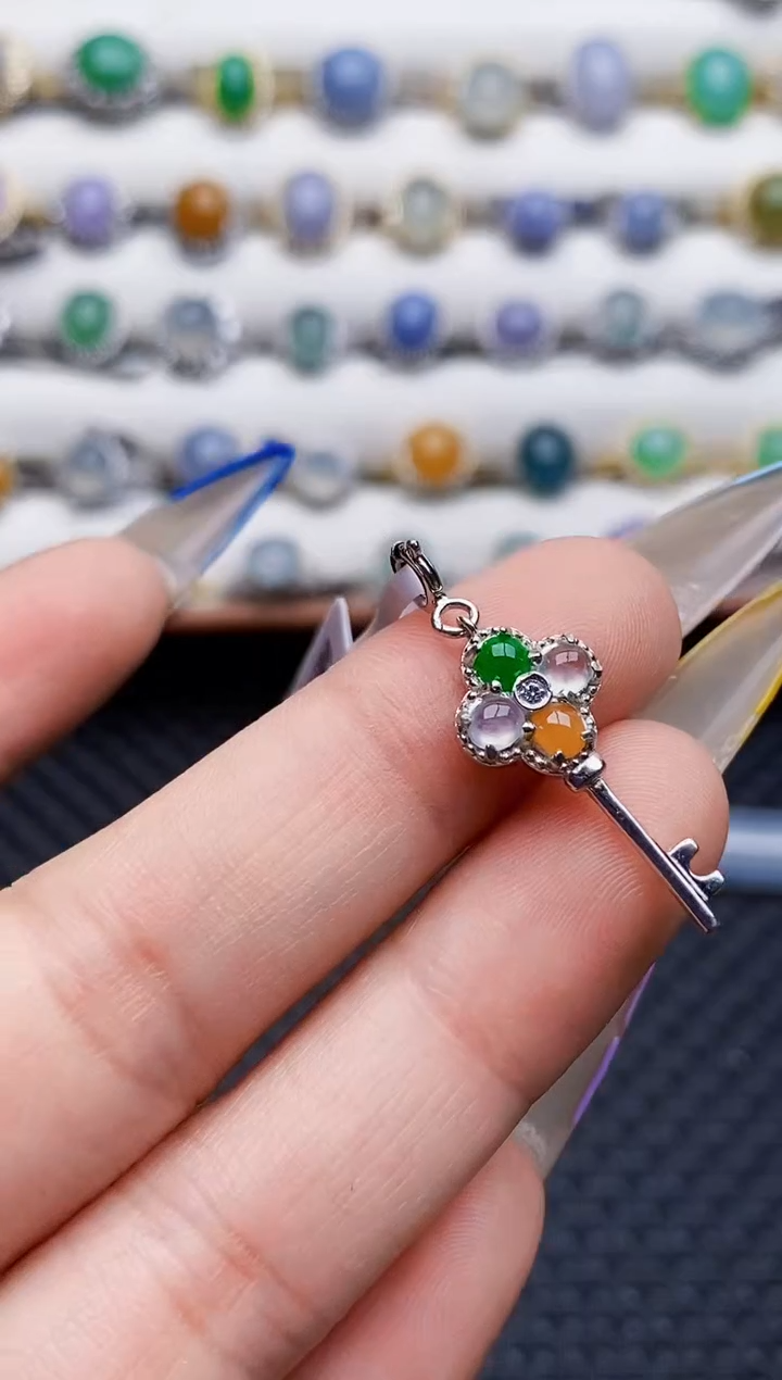 银S925镶嵌戒指翡翠4228