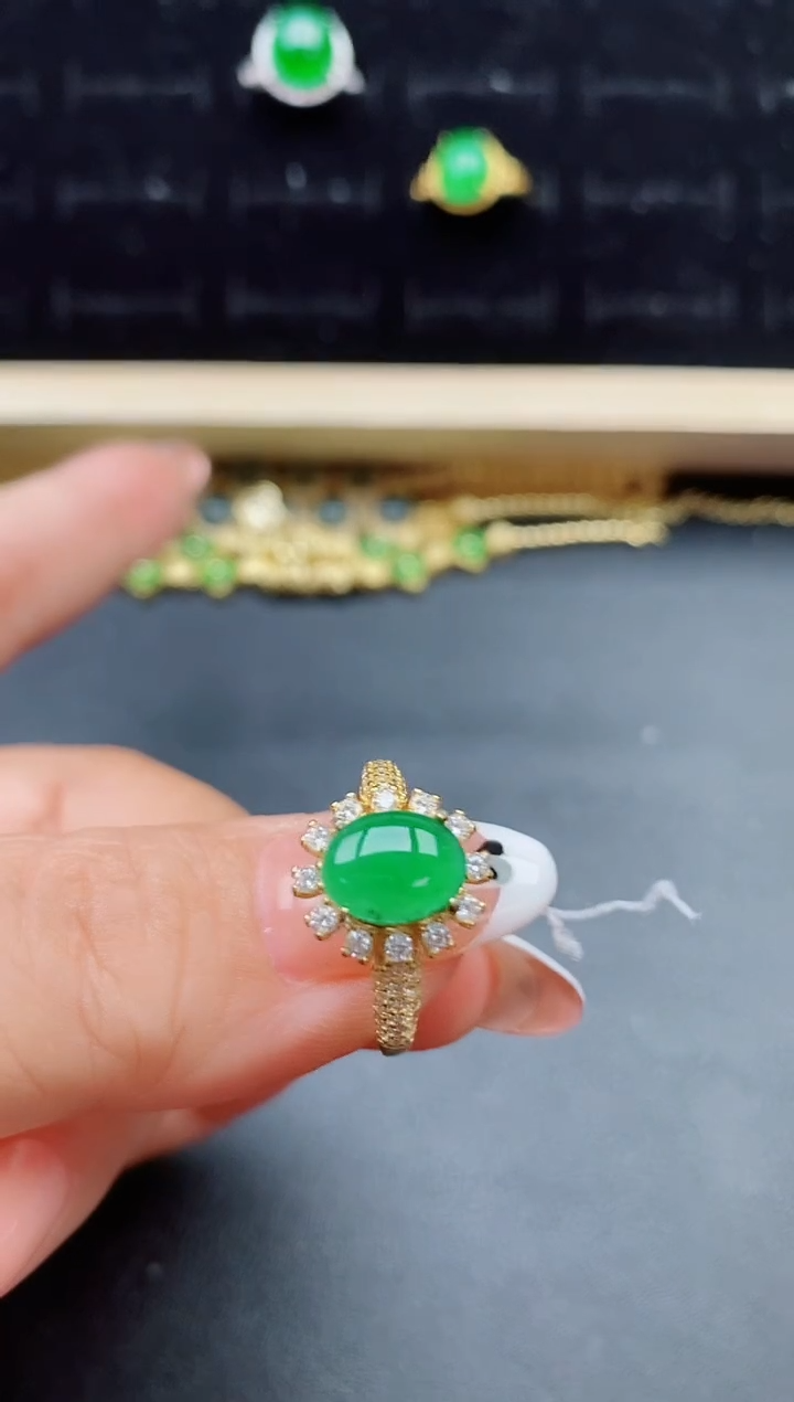 【闪购商品】翡翠银S925镶嵌戒指321321