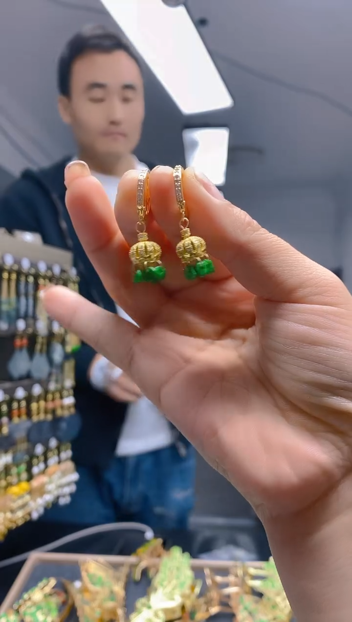 【闪购商品】翡翠耳饰合金0108翡翠耳包