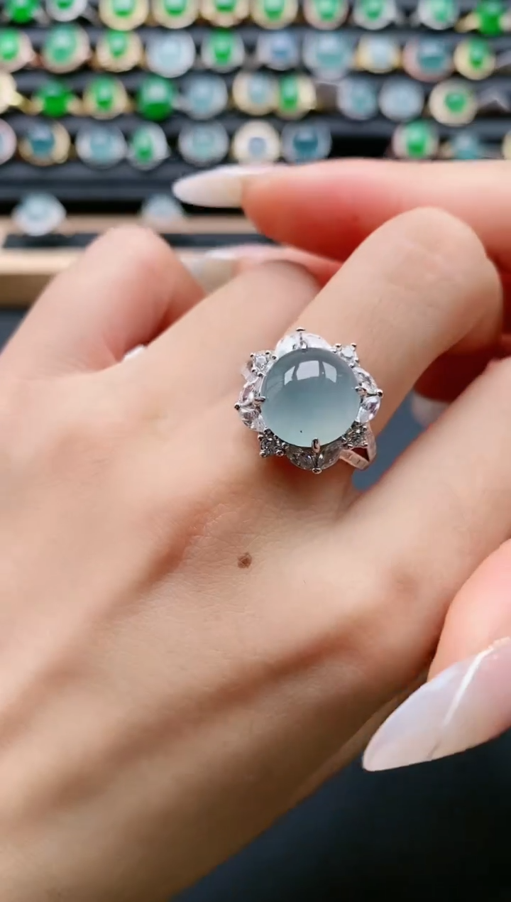 【闪购商品】翡翠戒指银S925镶嵌1111111