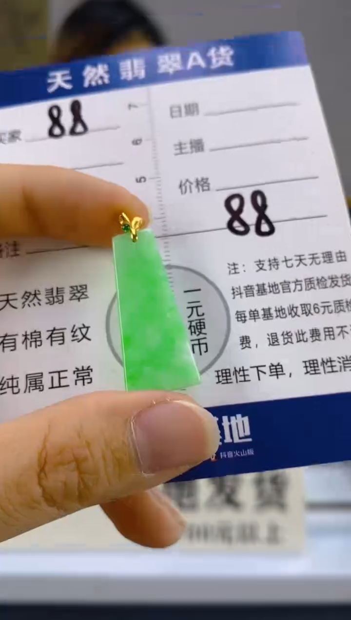 【闪购商品】翡翠颈饰18K金镶嵌天然A货翡翠