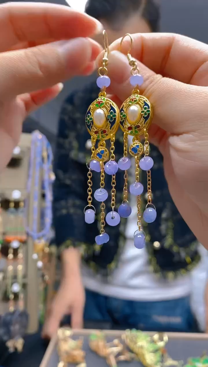 【闪购商品】翡翠耳饰合金0138翡翠耳钩