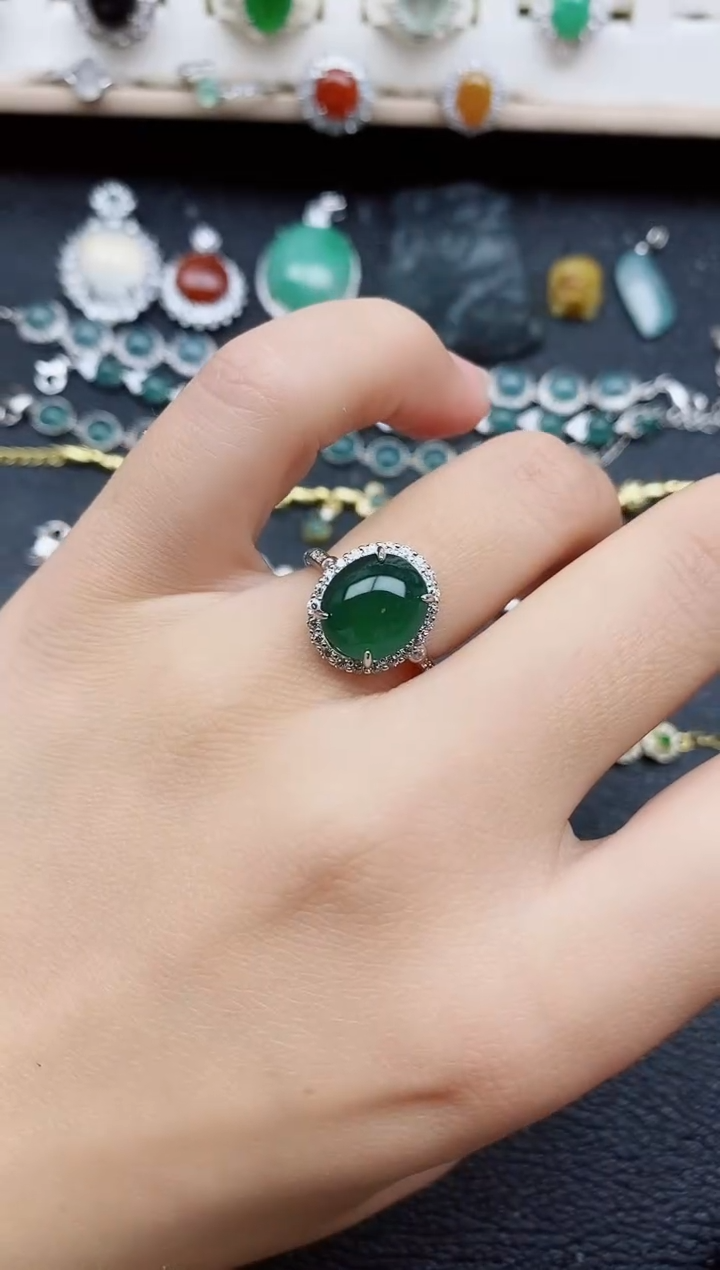【闪购商品】翡翠戒指银S925镶嵌11111