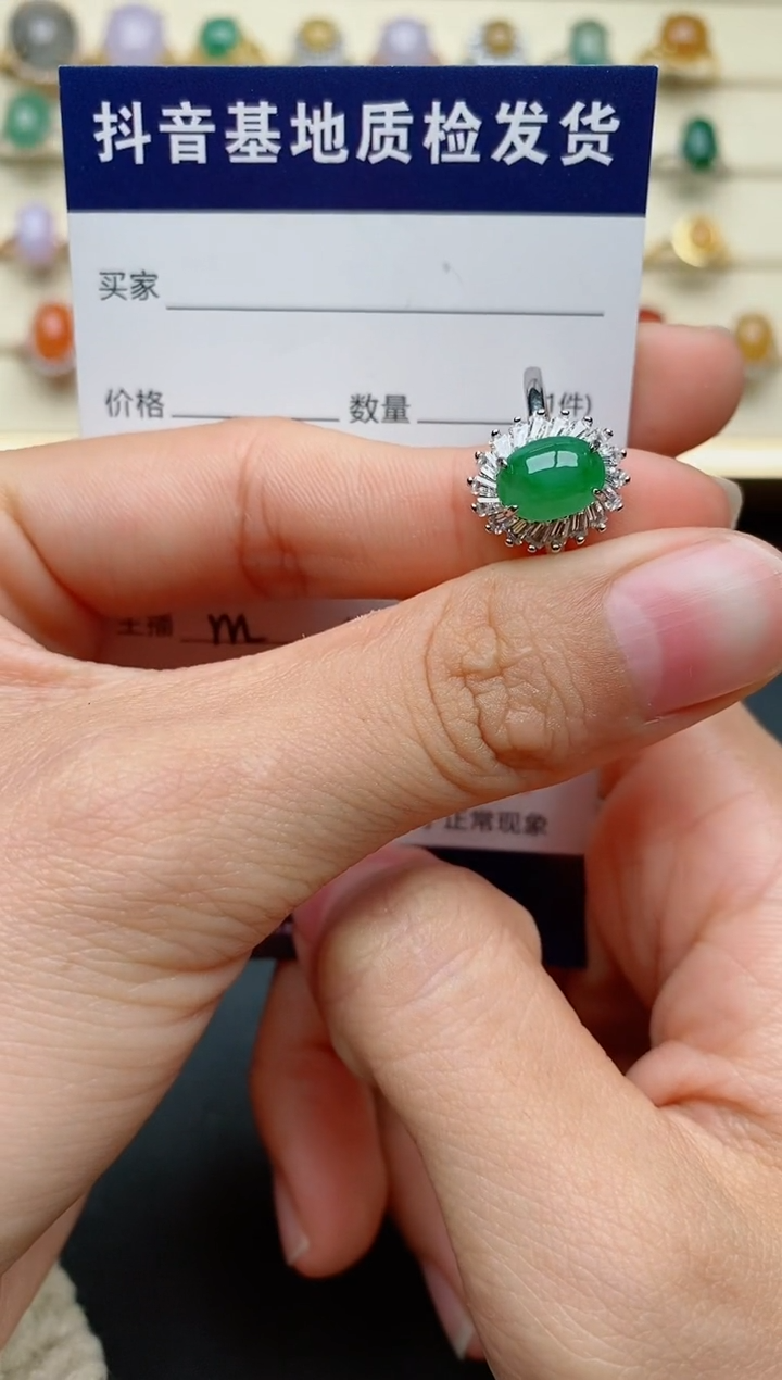 【闪购商品】翡翠戒指银S925镶嵌.............