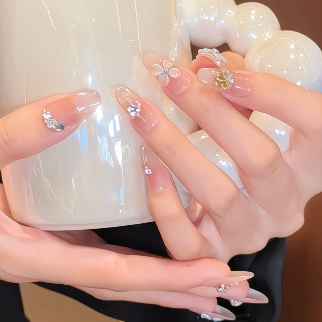 Rola nora 【解语花】纯手工穿戴甲 手工雕花东洲水晶 气质温柔款