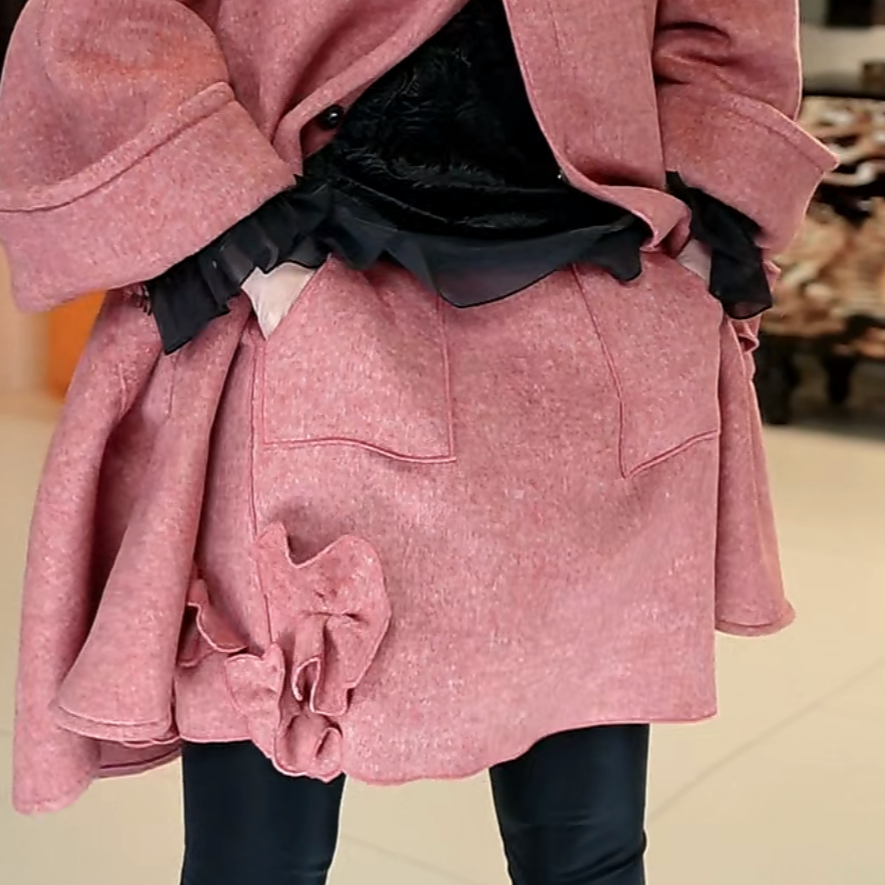 1180-2篱君2025秋冬原创时尚设计师款绵羊毛半身裙