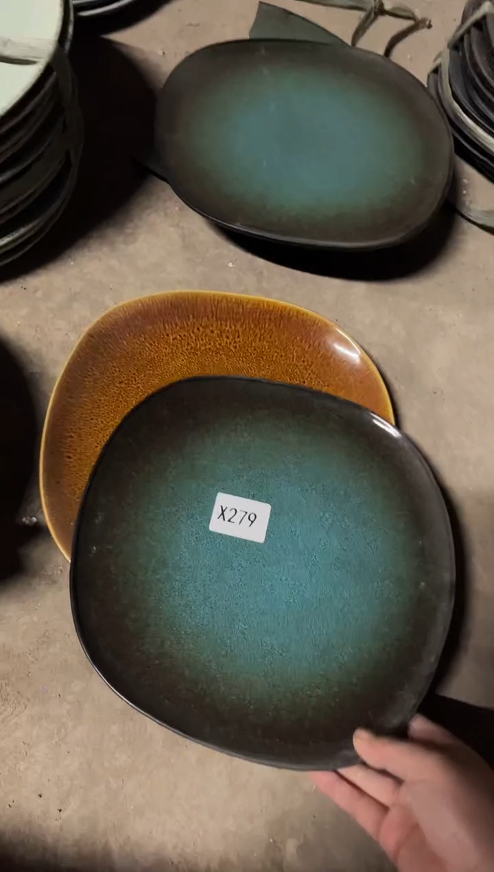 【闪购商品】碗X279  陶瓷异形大盘两个两色