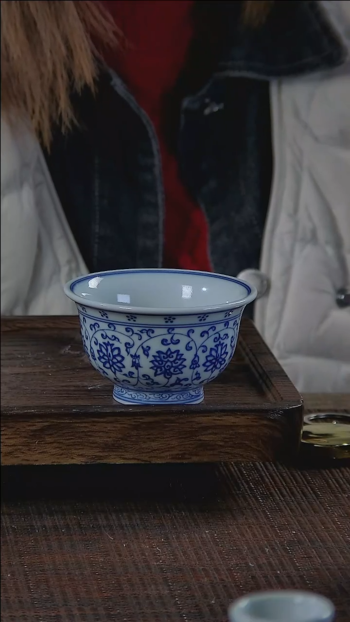 【闪购商品】折葵非器手工手绘缠枝压手杯狮福利