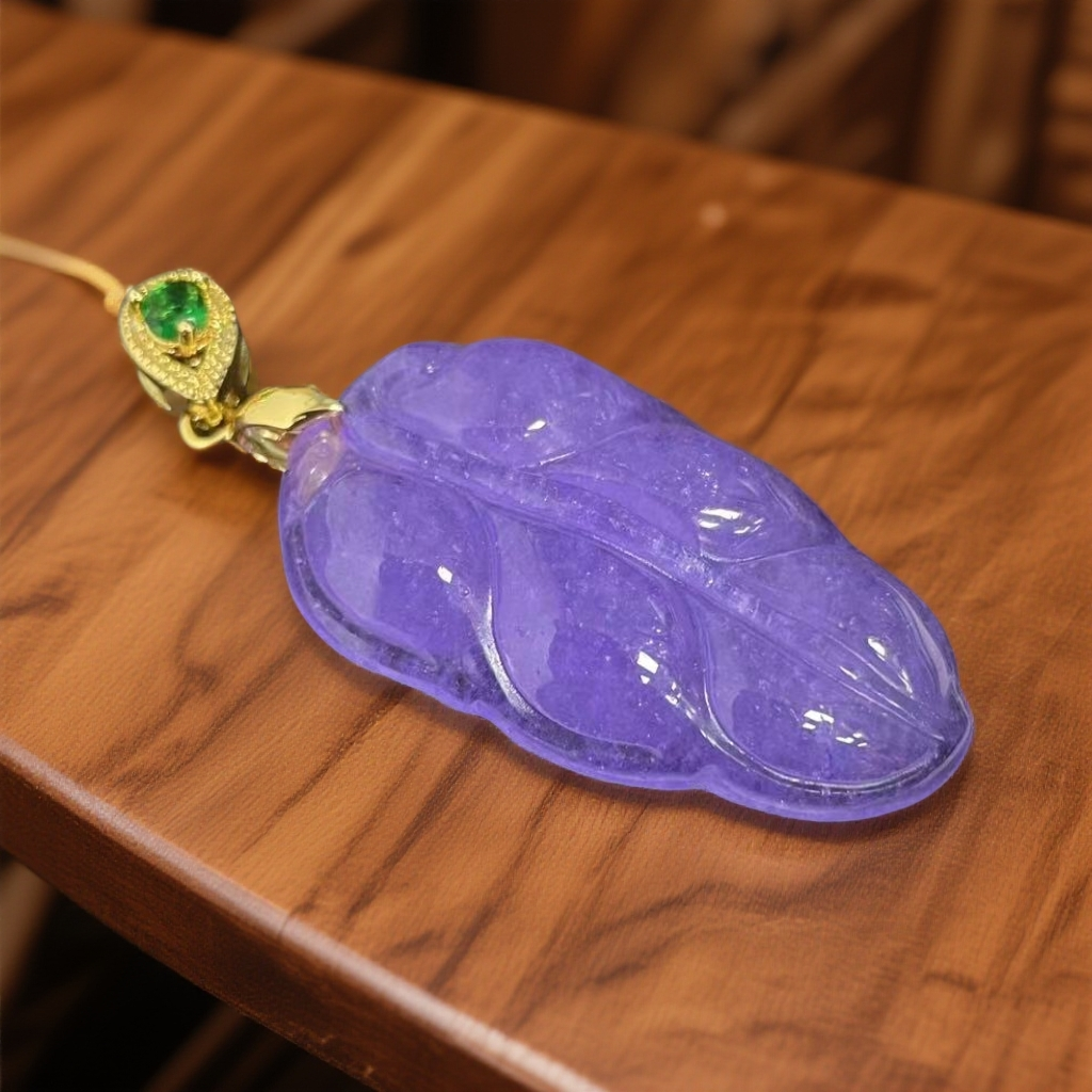 【大喜】透紫叶子吊坠KSU/WD1980精致吊坠女士多样性发一