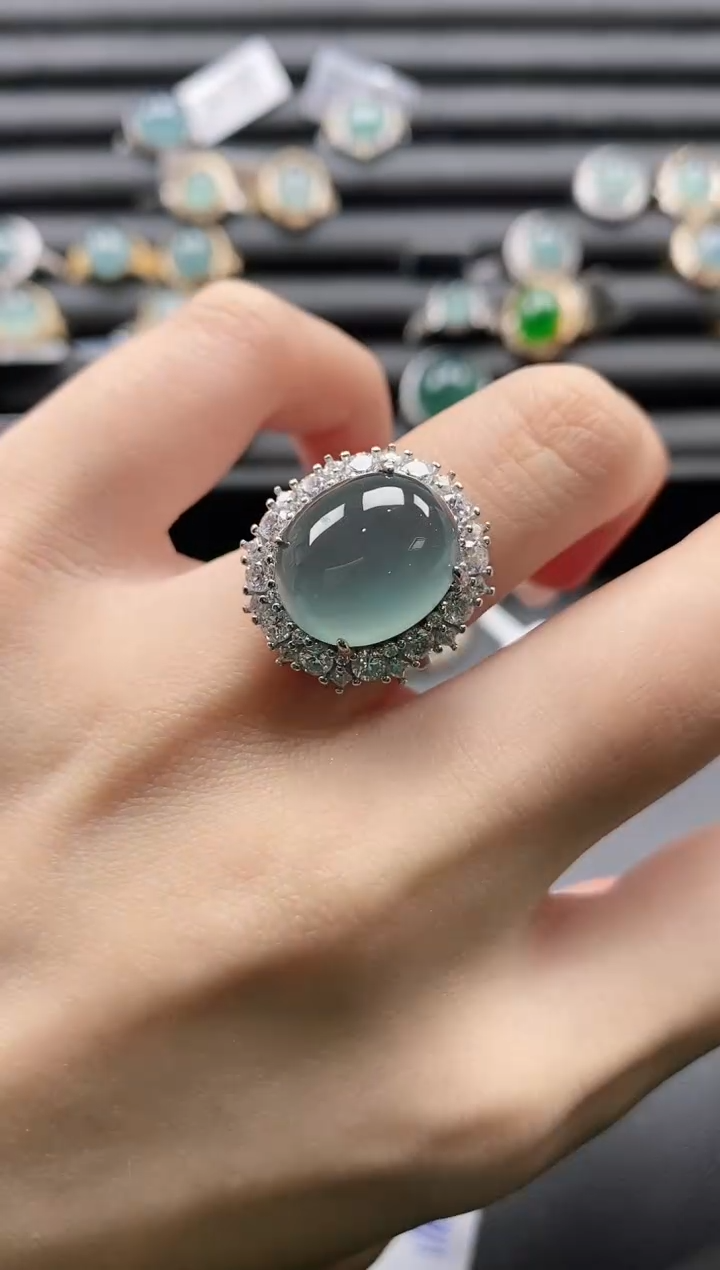 【闪购商品】翡翠戒指银S925镶嵌11111