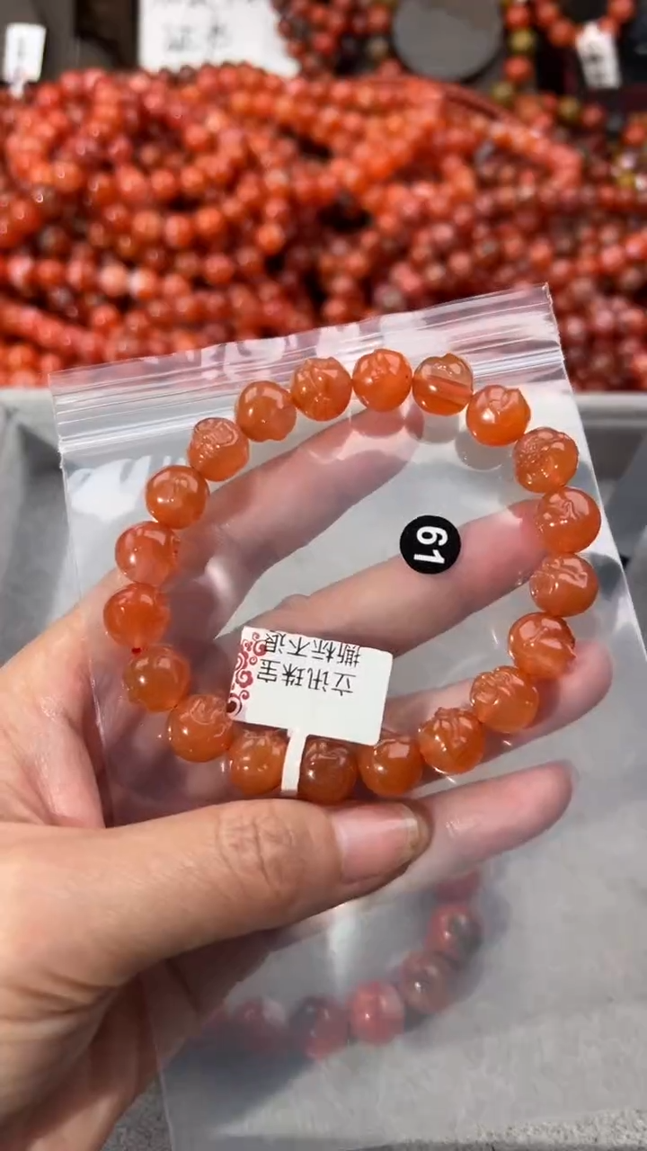 南红玛瑙手串未镶嵌10+