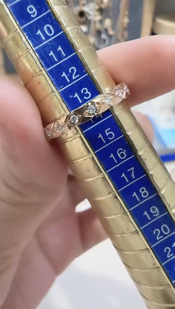 【闪购商品】天然钻石戒指/指环18K金镶嵌戒指14号