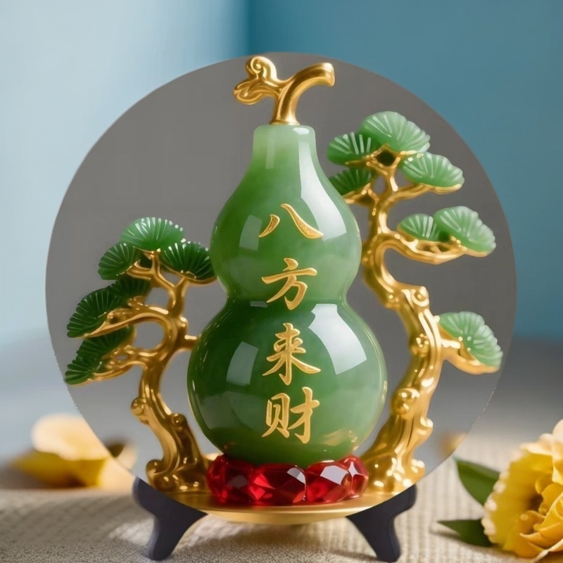 八方来财装饰客厅乔迁新居葫芦摆件家用旺宅转运桌面葫芦玄关摆台